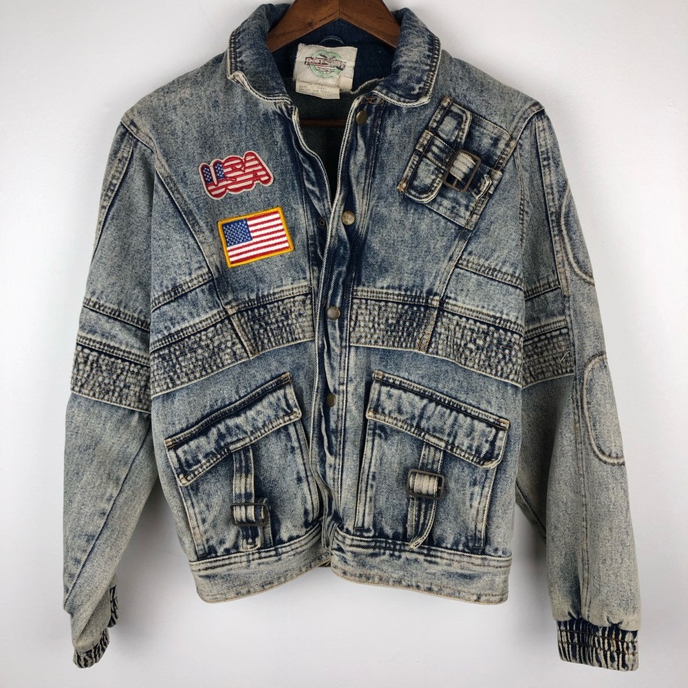 Ruff Stuff Denim Jean Jacket Vintage 90’s Women’s Medium Youth L/14-16